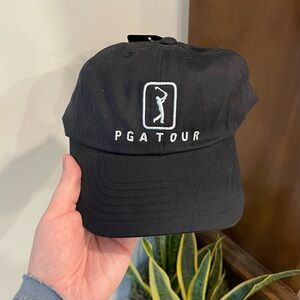 PGA Tour Men’s Black Baseball Cap Hat Unisex Adjustable Embroidered Logo